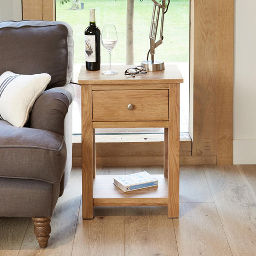 Mobel Oak One Drawer Lamp Table COR10A