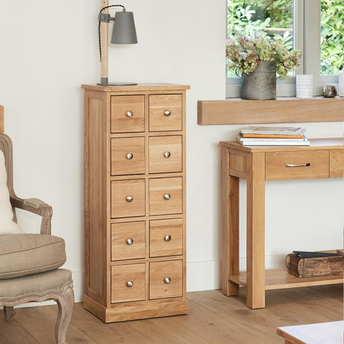 Mobel Oak Multi-Drawer DVD / CD Storage Chest COR17C Mobel Oak Multi-Drawer DVD / CD Storage Chest COR17C