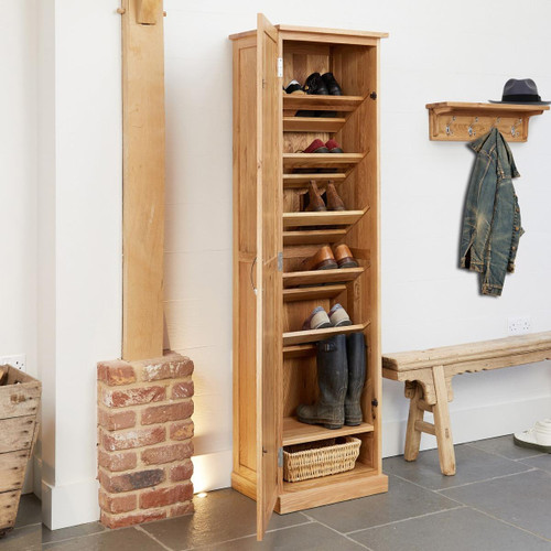 Mobel Oak Tall Shoe Cupboard COR20E Mobel Oak Tall Shoe Cupboard COR20E