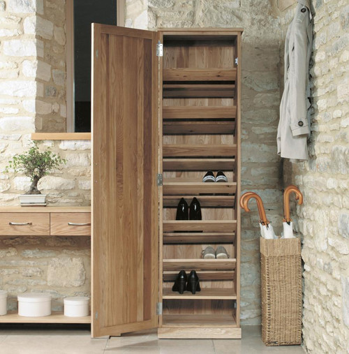 Mobel Oak Tall Shoe Cupboard COR20E Mobel Oak Tall Shoe Cupboard COR20E