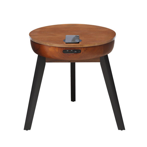 San Francisco Round Walnut Lamp Table With QI Wireless Charger, USB Ports and 2.1 Bluetooth Speakers JF710-W San Francisco Round Walnut Lamp Table With QI Wireless Charger, USB Ports and 2.1 Bluetooth Speakers JF710-W