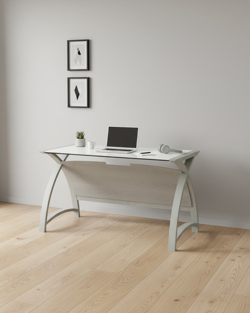 Curved Home Office 130cm Table in Grey