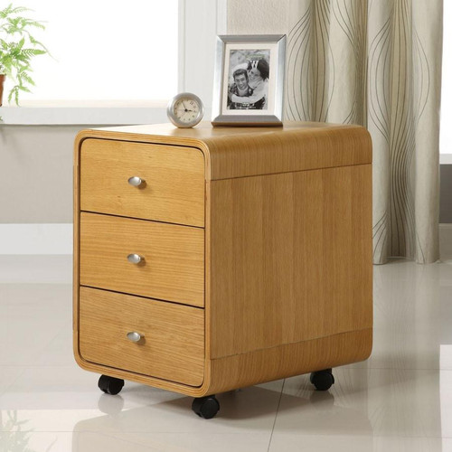 Curve Three Drawer Oak Pedestal JF-PC201-TDOP Curve Three Drawer Oak Pedestal JF-PC201-TDOP