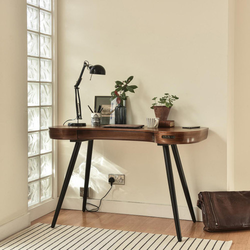 NuHolme Office Walnut Smart Desk With QI Wireless Charger, Bluetooth Speakers and USB Ports NUH001-WD NuHolme Office Walnut Smart Desk With QI Wireless Charger, Bluetooth Speakers and USB Ports NUH001-WD