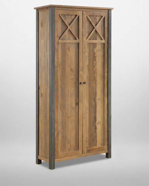 Urban Elegance Reclaimed Living Room Storage Cabinet VPR01E, rustic wooden cabinet with two doors and metal accents for stylish storage. Urban Elegance Reclaimed Living Room Storage Cabinet VPR01E, rustic wooden cabinet with two doors and metal accents for stylish storage.