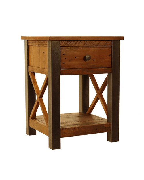 Urban Elegance Reclaimed Lamp Table With Drawer VPR10B Urban Elegance Reclaimed Lamp Table With Drawer VPR10B