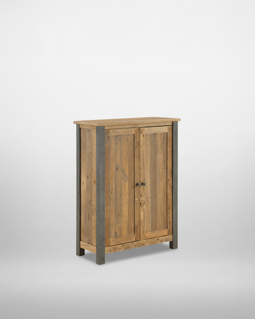 Hulstone Industrial Reclaimed Large Shoe Storage Cupboard WFS-BH-HUL20B, wooden shoe storage cupboard with reclaimed wood finish and metal accents. Hulstone Industrial Reclaimed Large Shoe Storage Cupboard WFS-BH-HUL20B, wooden shoe storage cupboard with reclaimed wood finish and metal accents.