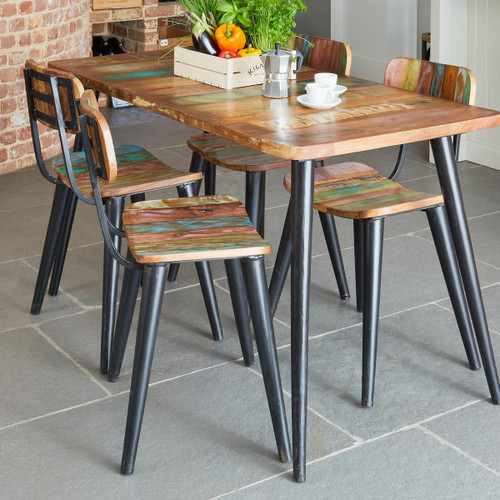 Coastal Chic Large Rectangular Dining Table and Four Chairs WFS-DF-IRS02 Coastal Chic Large Rectangular Dining Table and Four Chairs WFS-DF-IRS02