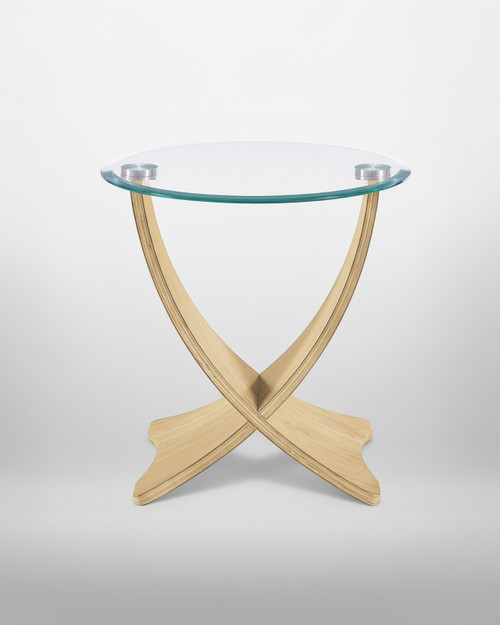 Siena Oak And Glass Round Lamp Table