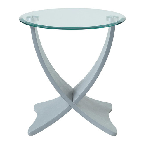 Siena Grey Wood And Glass Round Lamp Table JF309-G Siena Grey Wood And Glass Round Lamp Table JF309-G