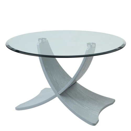 Siena Grey Wood And Glass Round Coffee Table JF308-G Siena Grey Wood And Glass Round Coffee Table JF308-G