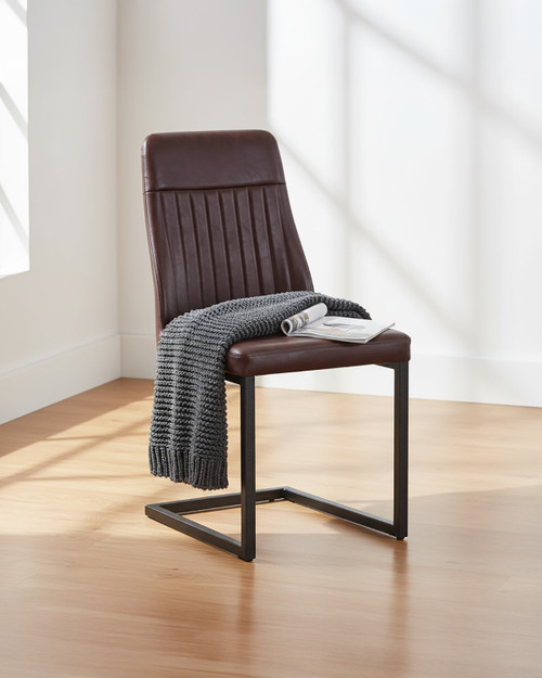 Hulstone Industrial Vintage Brown Leather Dining Chair (pack of two) - WFS-BH-HUL03A Hulstone Industrial Vintage Brown Leather Dining Chair (pack of two) - WFS-BH-HUL03A