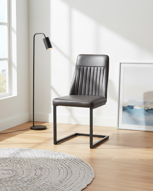 Hulstone Industrial Vintage Grey Leather Dining Chair (pack of two) - WFS-BH-HUL03C Hulstone Industrial Vintage Grey Leather Dining Chair (pack of two) - WFS-BH-HUL03C