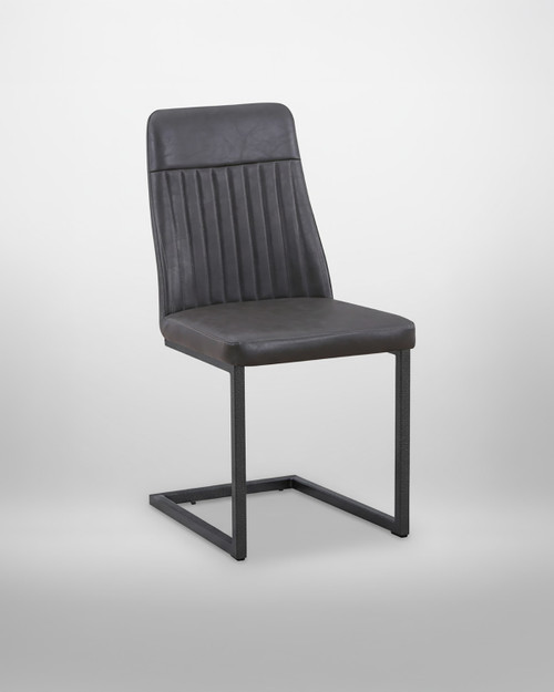 Hulstone Industrial Vintage Grey Leather Dining Chair (pack of two) - WFS-BH-HUL03C Hulstone Industrial Vintage Grey Leather Dining Chair (pack of two) - WFS-BH-HUL03C