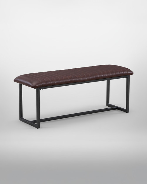 Hulstone Industrial Vintage Brown Leather Dining Bench - WFS-BH-HUL03D Hulstone Industrial Vintage Brown Leather Dining Bench - WFS-BH-HUL03D