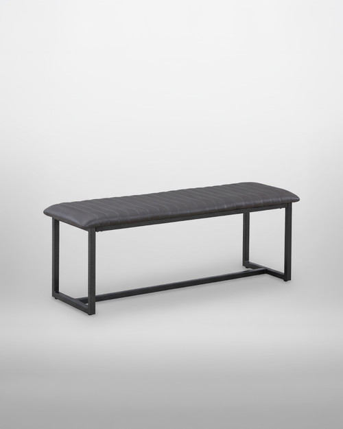 Hulstone Industrial Vintage Grey Leather Dining Bench - WFS-BH-HUL03F Hulstone Industrial Vintage Grey Leather Dining Bench - WFS-BH-HUL03F