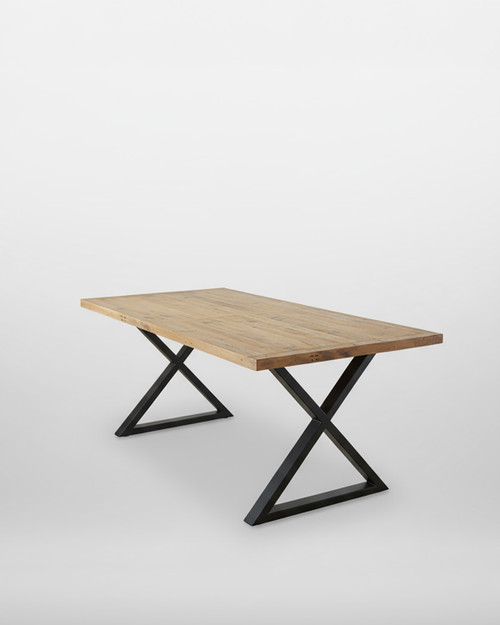 Hulstone Industrial Reclaimed Medium Diagonal Leg Dining Table - WFS-BH-HUL04D Hulstone Industrial Reclaimed Medium Diagonal Leg Dining Table - WFS-BH-HUL04D
