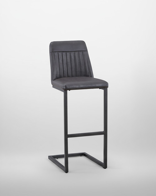 Vintage Grey Leather Bar Stool (pack of two) - WFS-BH-CKI-STOOL-GR Vintage Grey Leather Bar Stool (pack of two) - WFS-BH-CKI-STOOL-GR