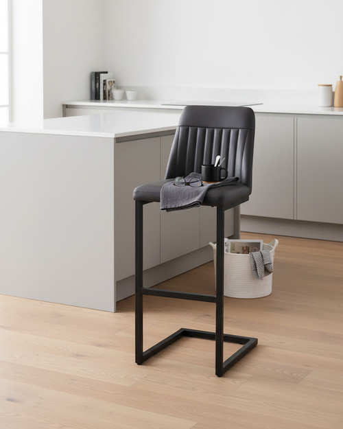 Vintage Grey Leather Bar Stool (pack of two) - WFS-BH-CKI-STOOL-GR Vintage Grey Leather Bar Stool (pack of two) - WFS-BH-CKI-STOOL-GR