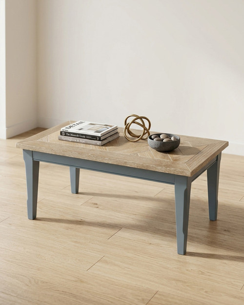 Anchorage Blue Dining Bench (150cm) WFS-BH-ANC03B, wooden dining bench with a beige patterned top and sky blue legs.