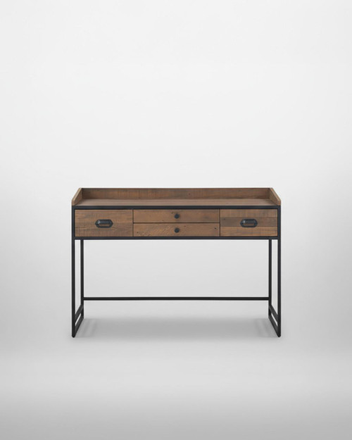 Ooki Desk / Dressing Table VBR06A, modern wooden dressing table with black metal frame and multiple drawers for storage. Ooki Desk / Dressing Table VBR06A, modern wooden dressing table with black metal frame and multiple drawers for storage.
