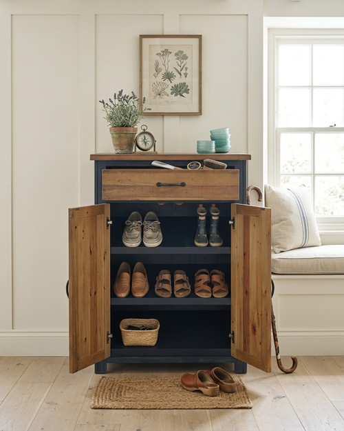 Saltmarsh Blue Shoe Storage Cupboard With Drawer WFS-BH-SAL20A