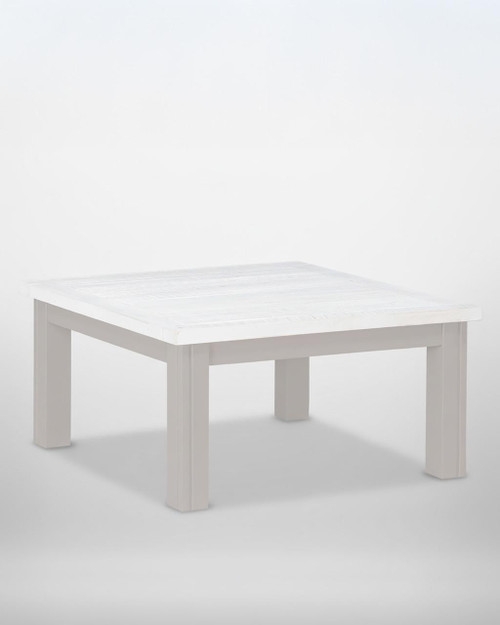 Greystone Low Square Coffee Table VTTG08B, white wooden coffee table with a slatted top and sturdy legs, modern minimalist design. Greystone Low Square Coffee Table VTTG08B, white wooden coffee table with a slatted top and sturdy legs, modern minimalist design.