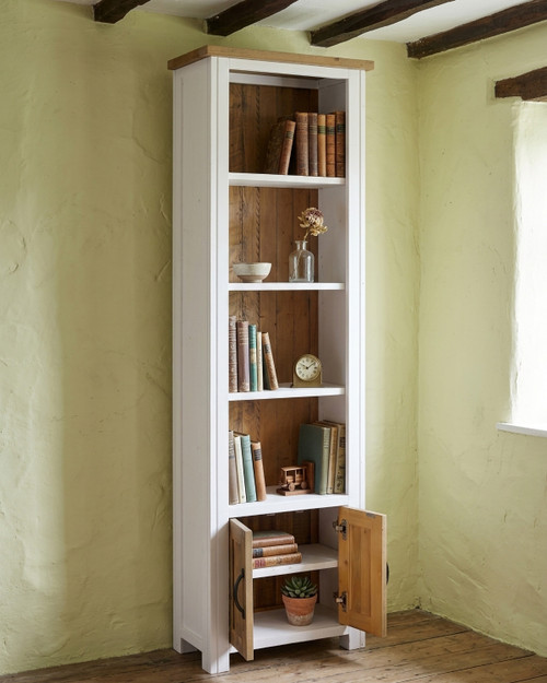 Chalkwash White Narrow Bookcase WFS-BH-CHA01C