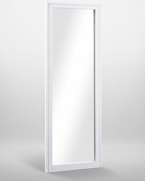 Chalkwash White Extra Long Wall Mirror (Hangs Landscape & Portrait) WFS-BH-CHA16A, white-framed full-length mirror for wall hanging in landscape or portrait orientation.