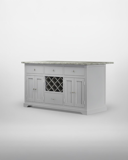 Grey Kitchen Island With Grey Granite Worktop - WFS-BH-CKI01A-G Grey Kitchen Island With Grey Granite Worktop - WFS-BH-CKI01A-G