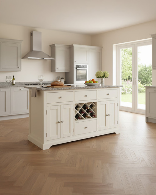 Cream Kitchen Island With Grey Granite Worktop - WFS-BH-CKI01D-G Cream Kitchen Island With Grey Granite Worktop - WFS-BH-CKI01D-G