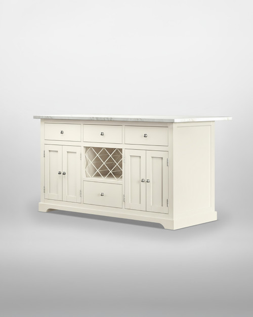 Cream Kitchen Island With White Marble Worktop - WFS-BH-CKI01D-W Cream Kitchen Island With White Marble Worktop - WFS-BH-CKI01D-W