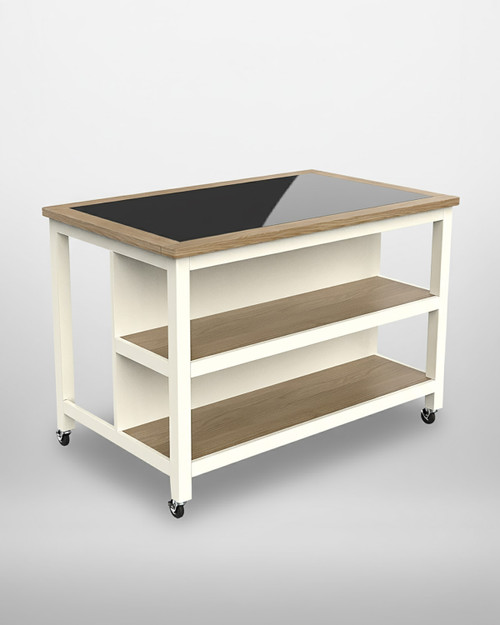 Kitchen Island (Cream) Open with Breakfast Bar - WFS-BH-CKH02A