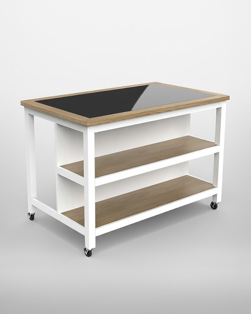 Kitchen Island (White) Open with Breakfast Bar - WFS-BH-CKH02B Kitchen Island (White) Open with Breakfast Bar - WFS-BH-CKH02B