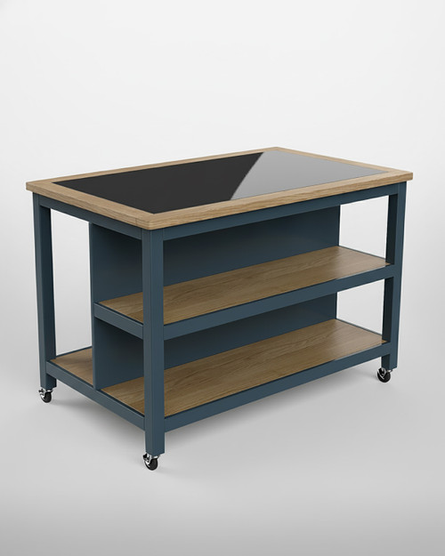 Kitchen Island (Blue) Open with Breakfast Bar - WFS-BH-CKH02C Kitchen Island (Blue) Open with Breakfast Bar - WFS-BH-CKH02C