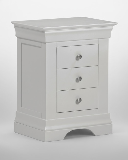 Vermont 3 Drawer Bedside in Pebble Grey