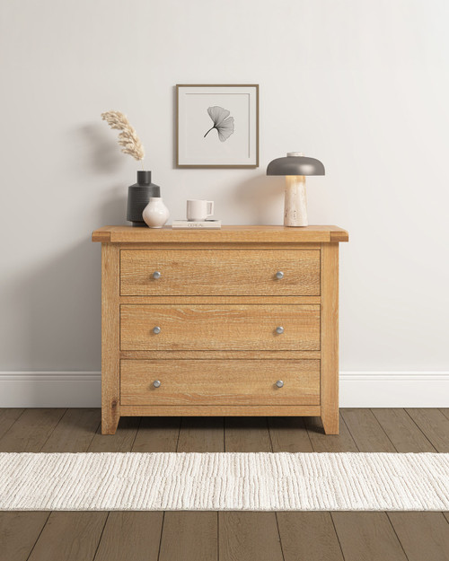 Hampton Oak 3 Drawer Chest Hampton Oak 3 Drawer Chest