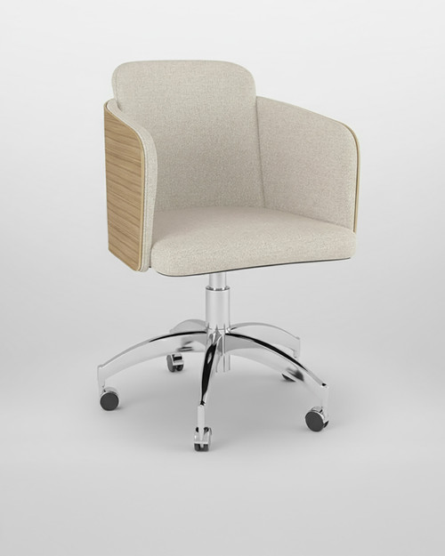 Oak and Fabric Home Office Chair