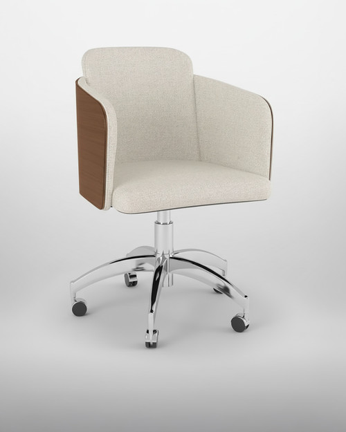 Walnut and Fabric Home Office Chair