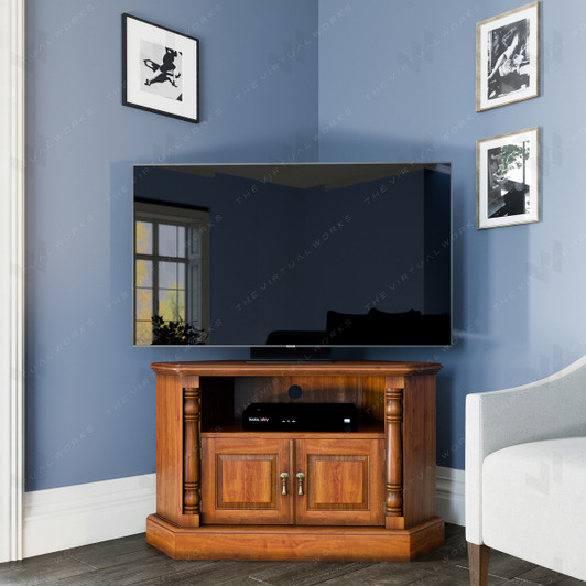 Broomfield Mahogany Corner Television Cabinet - 1 Broomfield Mahogany Corner Television Cabinet - 1