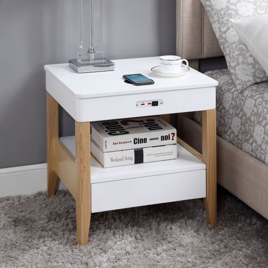 San Francisco Lamp Table With QI Wireless Charger, USB Ports and 2.1 Bluetooth Speakers - JF402 - 1 San Francisco Lamp Table With QI Wireless Charger, USB Ports and 2.1 Bluetooth Speakers - JF402 - 1