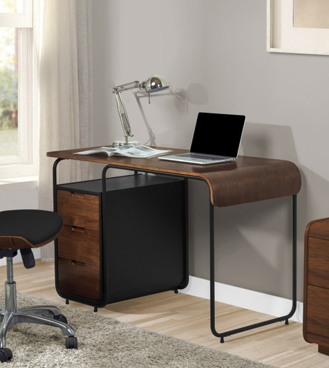 Manhattan Three Drawer Walnut Desk - 1 Manhattan Three Drawer Walnut Desk - 1