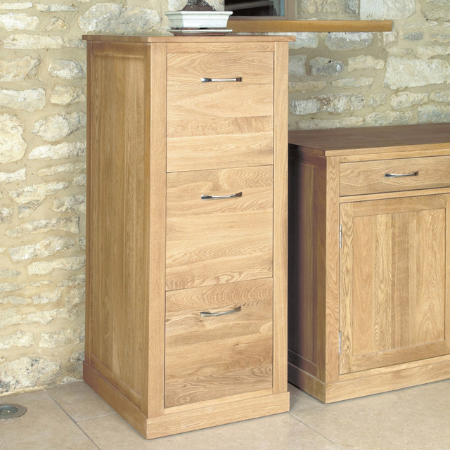 Mobel Oak Three Drawer Filing Cabinet - COR07D - 1