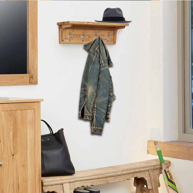 Mobel Oak Wall Mounted Coat Rack - COR20B - 1