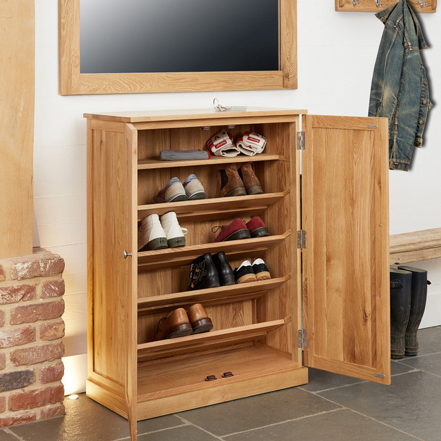 Mobel Oak Large Shoe Cabinet - COR20D - 1