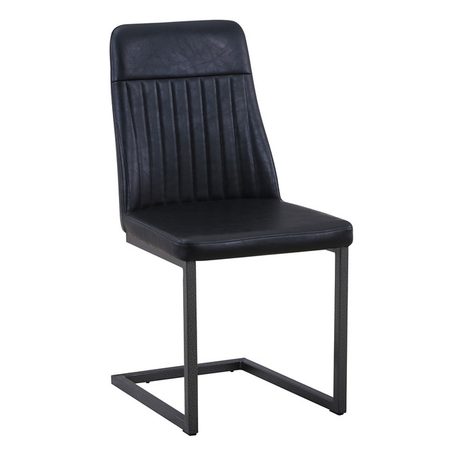 Urban Elegance Vintage Black Leather Dining Chairs VPR03B_1