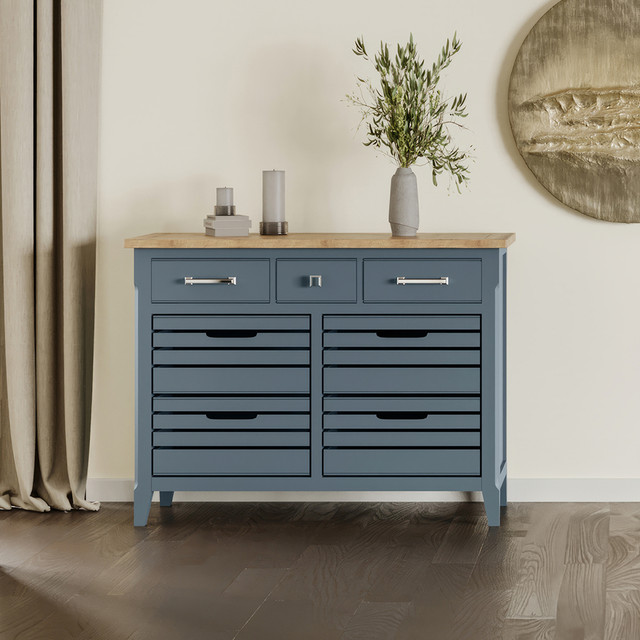 This stunning Signature Blue Sideboard / Servery features meticuloulsy hand-finished craftsmanship - CFR02C
