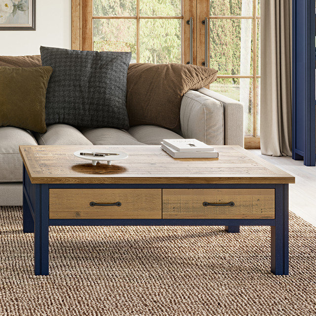 The Splash of Blue Coffee Table With Four Drawers is part of the Splash of Blue range by Baumhaus. Buy online today