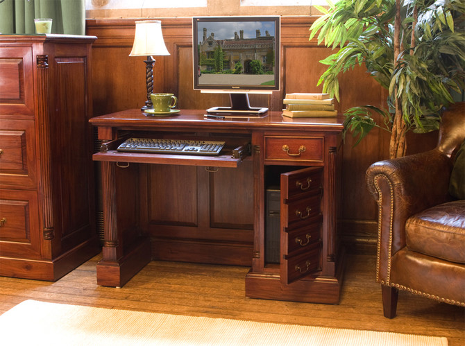 La Roque Single Pedestal Mahogany Computer Desk - IMR06B - 6