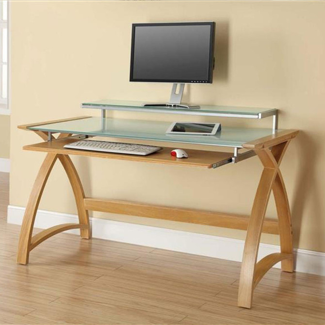 Curve Home Office Large Oak Desk (130cm) - JF-PC201-1300-OD - 3